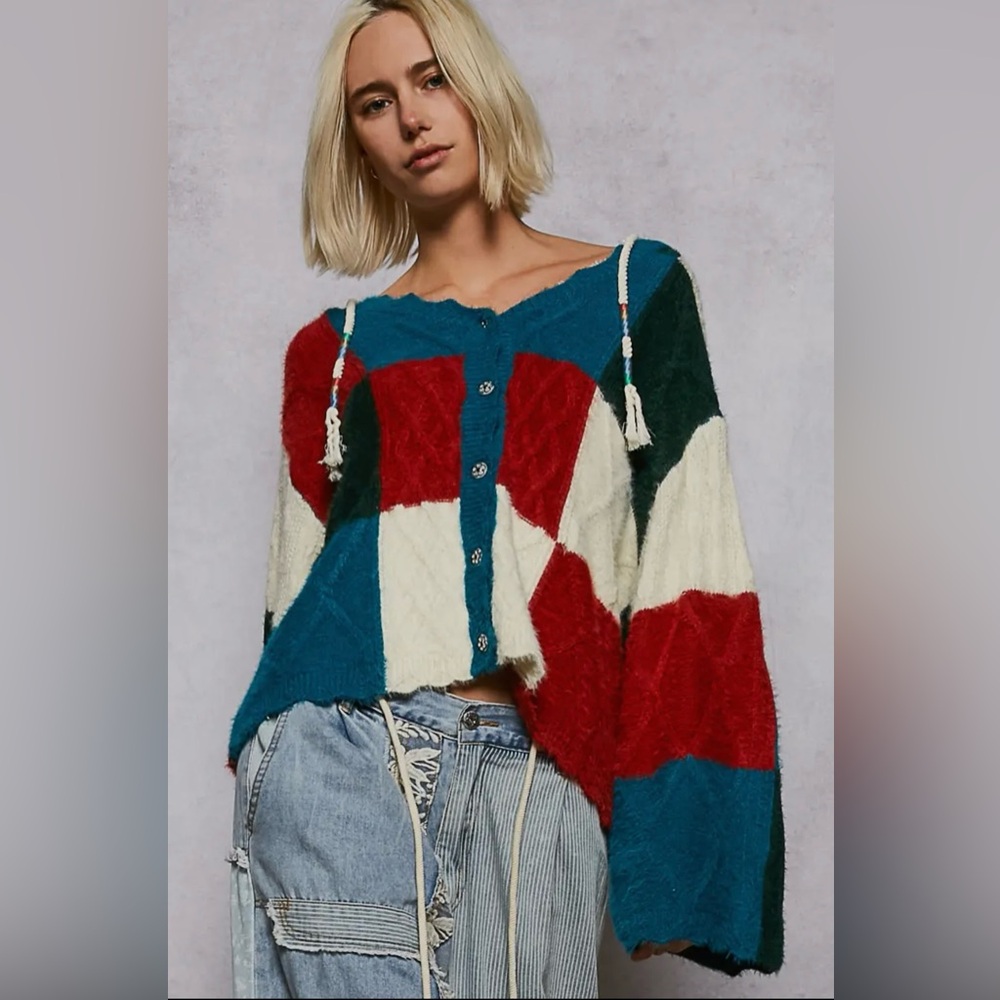 284 - Pol Multicolor Patchwork Cardigan - image 6